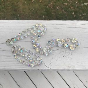 Vintage 1960s sixties crystal necklace bracelet jewelry resort wear dressup glam